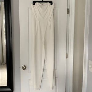 White Strapless Jumpsuit